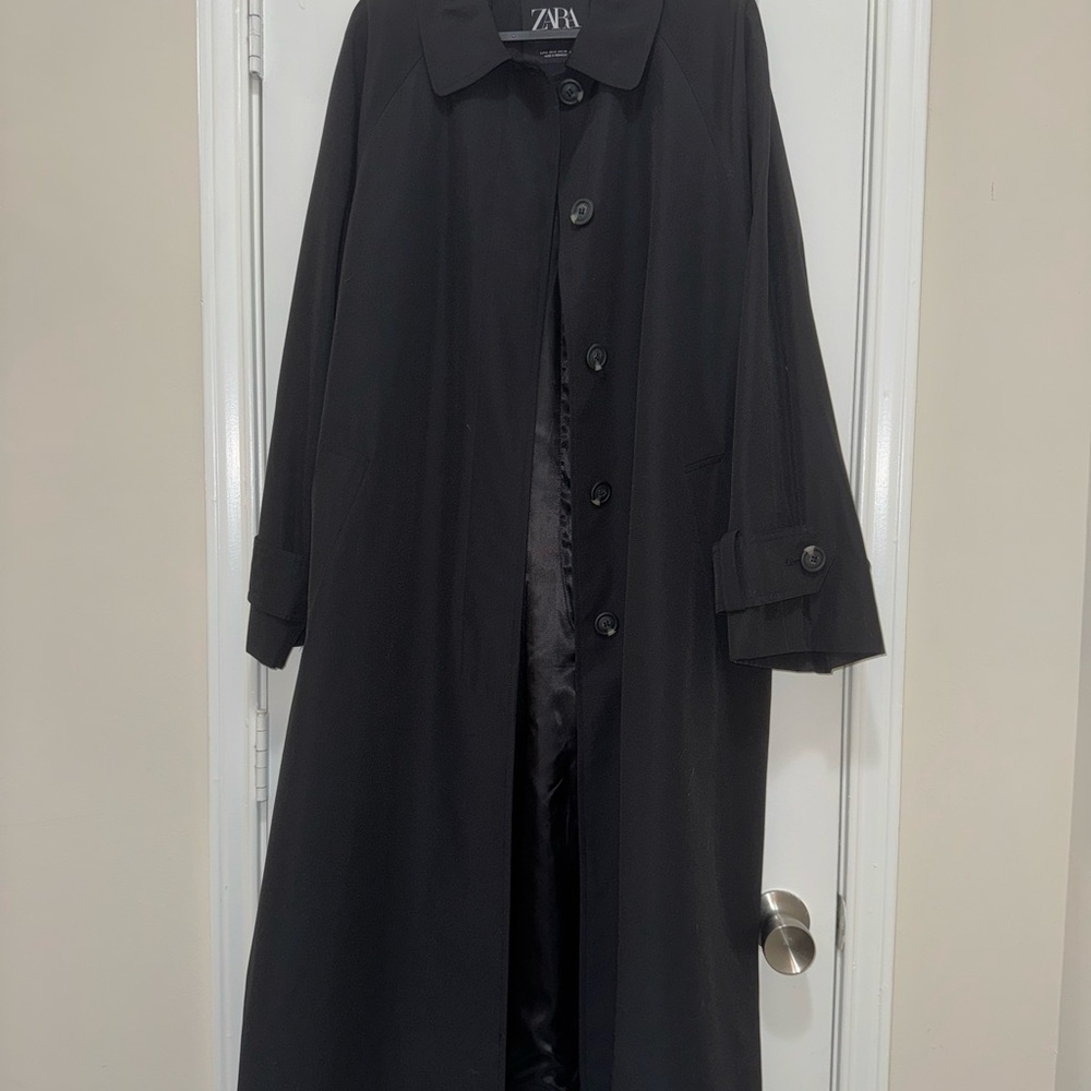 NWOT Zara Women's Classic Black Trench Coat